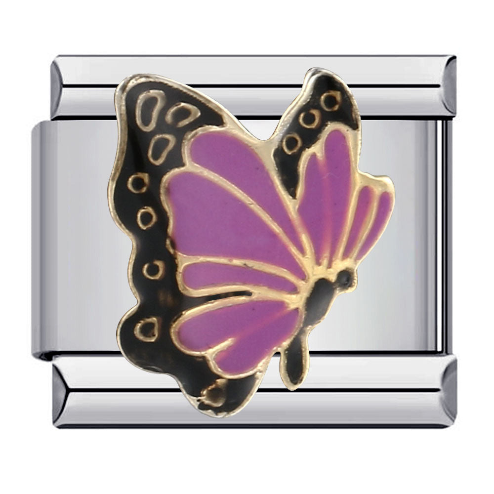 Color butterfly Italian module bracelet, welding pattern drip DIY bracelet Italian charm
