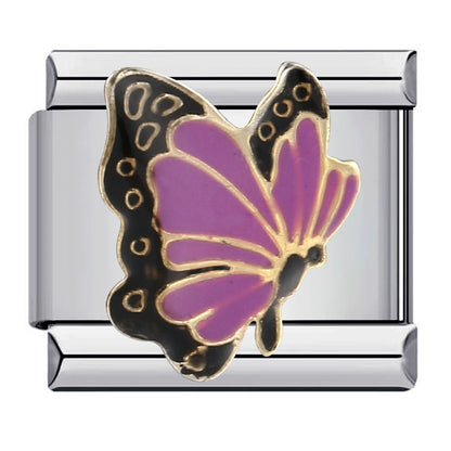 Color butterfly Italian module bracelet, welding pattern drip DIY bracelet Italian charm