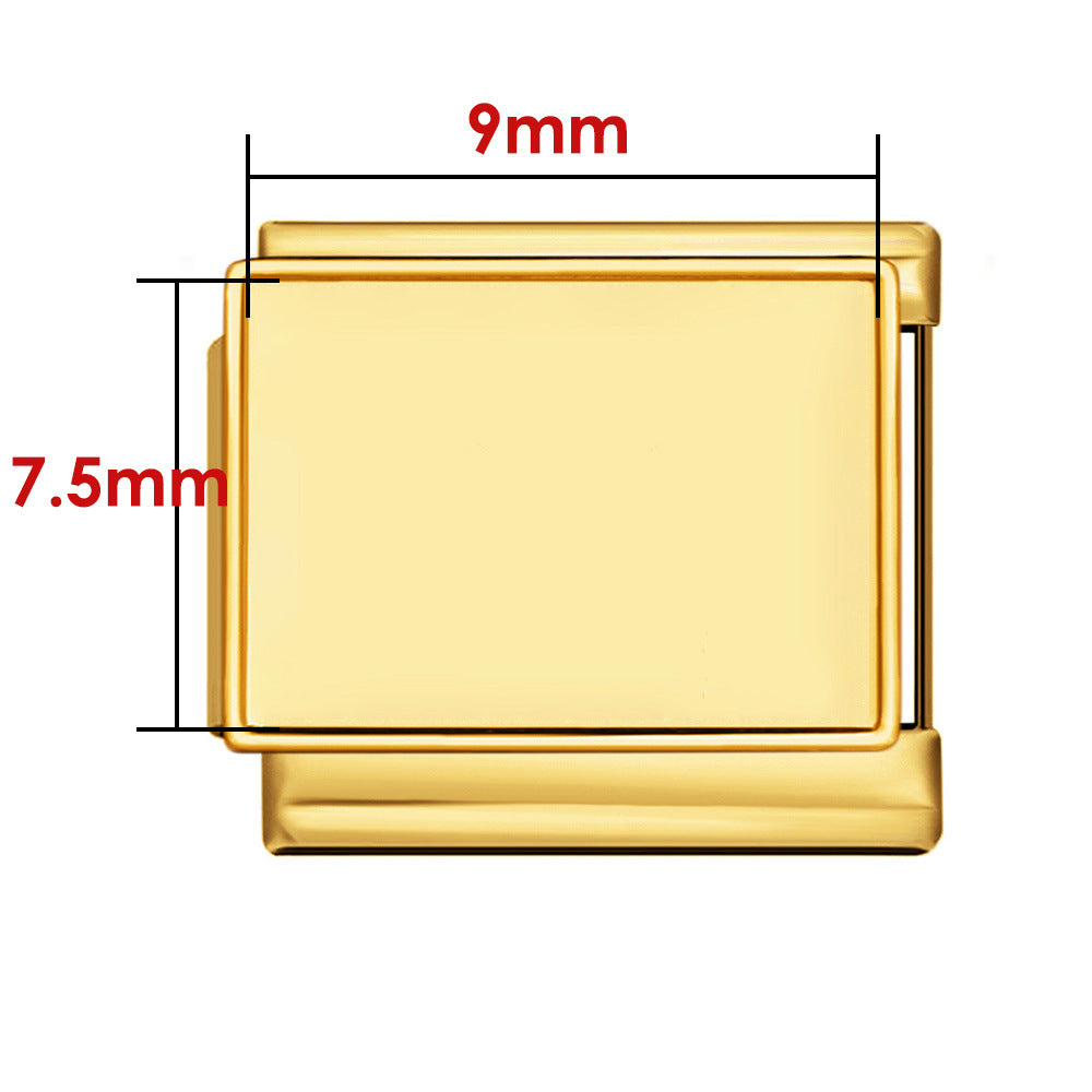 Photo multifunctional italian module bracelet square elastic patchwork stainless steel watch strap italian charm