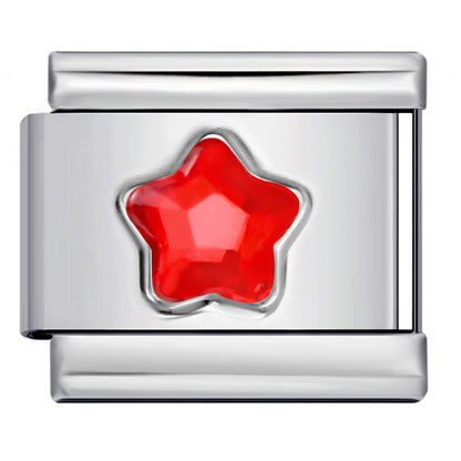 Five Pointed Star Color Rhinestone Birthstone Italian Charm Links