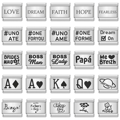 English word laser engraving module bracelet, stainless steel DIY Italian bracelet bracelet accessories