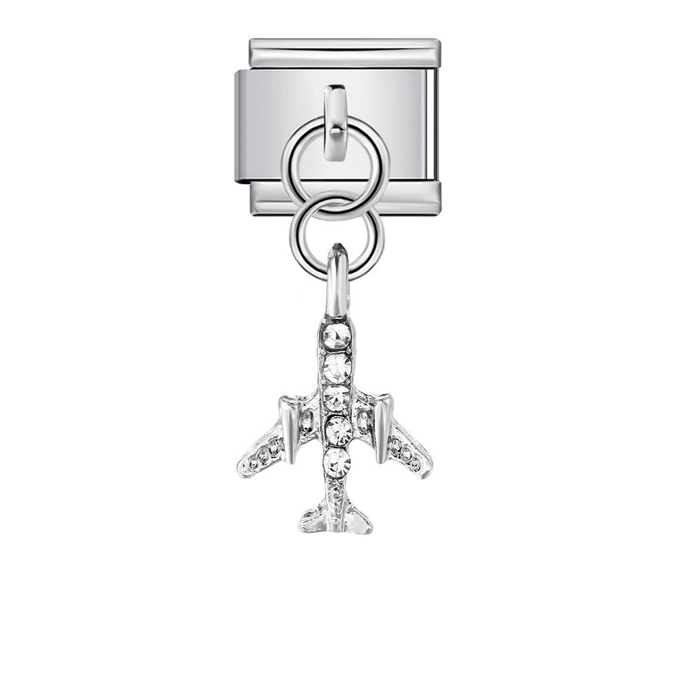 Single Animal Pendant Italian Modular Bracelet, Hook Strap Chain Italian Charm