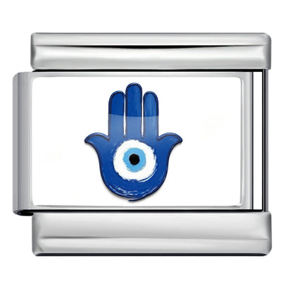 Blue devil's eye module bracelet - detachable diy stainless steel link bracelet chain accessories wholesale