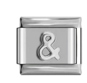 Convex Silver Stamped Italian Charm Stainless Steel