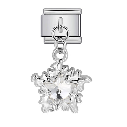 Silver Base Micro Pave Zircon Cute Pendant Italian Charm Links
