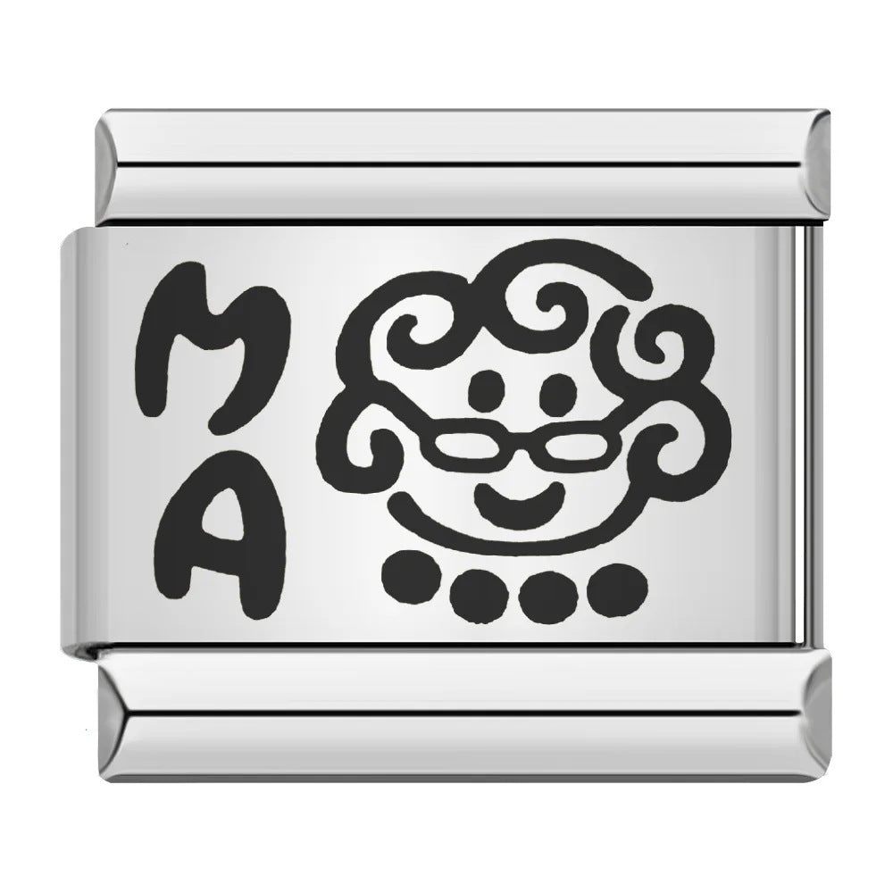 Laser Engraved Cat Paw Dog Stainless Steel Italian Charm Links