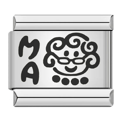 Laser Engraved Cat Paw Dog Stainless Steel Italian Charm Links