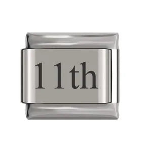 Laser Engraved Date Stainless Steel Italian Charm Links