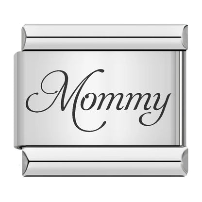 Family series english word pattern italian module bracelet stainless steel laser engraved diy bracelet