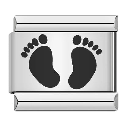 Laser Engraved Pattern Stainless Steel Italian Charm Links