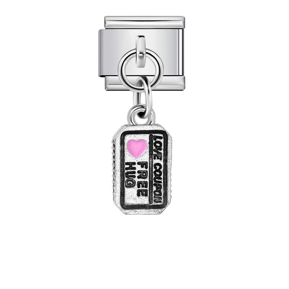 Single Animal Pendant Italian Modular Bracelet, Hook Strap Chain Italian Charm