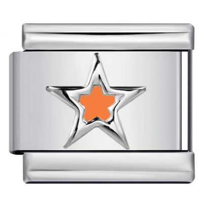 Star Eye Stamped Enamel Italian Charm Stainless Steel