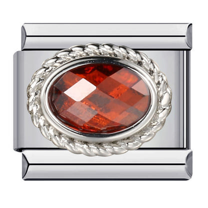 Fashionable 12 birthstone italian module bracelet - stainless steel welded colorful zircon diy stretch bangle