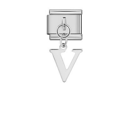 Silver minimalist letter Italian module bracelet, stainless steel handmade DIY hook elastic splicing bracelet accessories