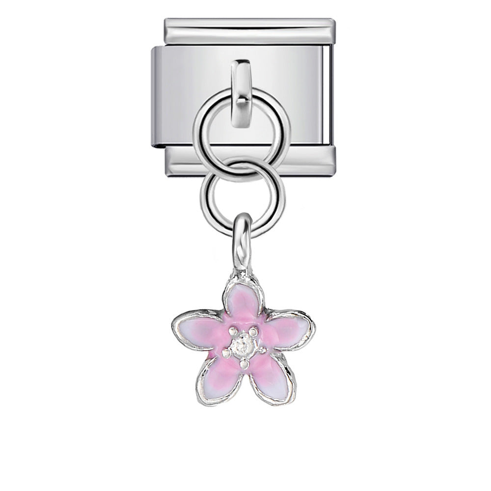 Single Animal Pendant Italian Modular Bracelet, Hook Strap Chain Italian Charm