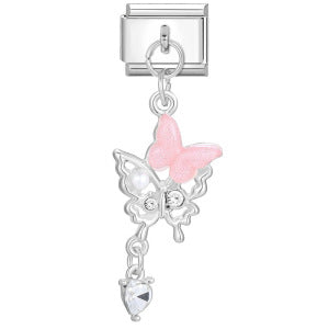 Hook butterfly pendant italian modular bracelet stainless steel patchwork strap chain italian charm