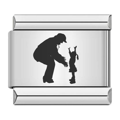 Laser Engraved Cat Paw Dog Stainless Steel Italian Charm Links