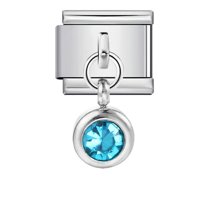 Colorful birthstone gold and silver base round pendant italian module stainless steel hook fashionable versatile bracelet