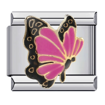 Color butterfly Italian module bracelet, welding pattern drip DIY bracelet Italian charm