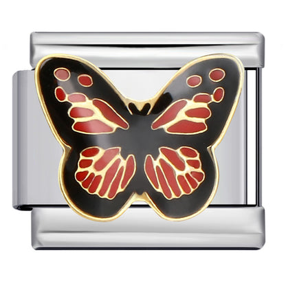 Color butterfly Italian module bracelet, welding pattern drip DIY bracelet Italian charm