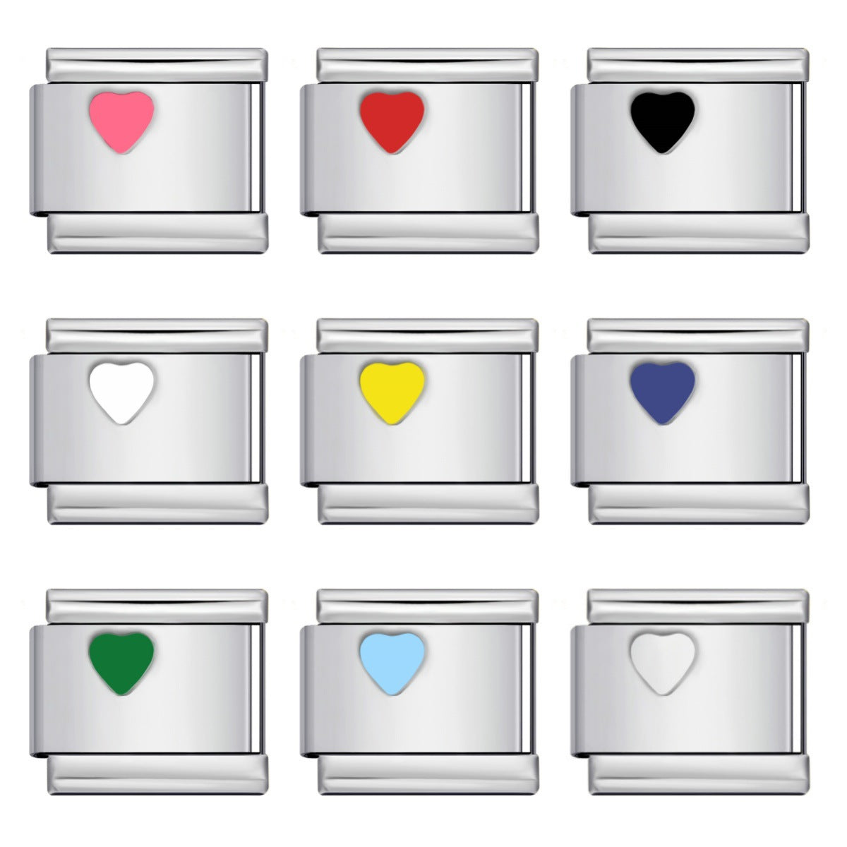 Color Enamel Stamped Stainless Steel Italian Charms