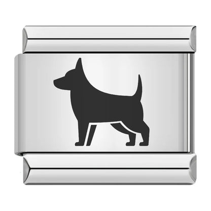 Laser Engraved Cat Paw Dog Stainless Steel Italian Charm Links
