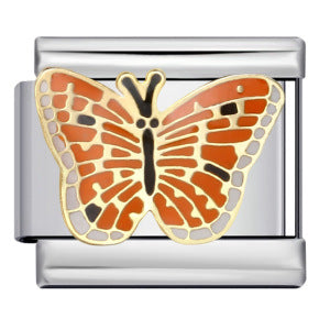 Color butterfly Italian module bracelet, welding pattern drip DIY bracelet Italian charm