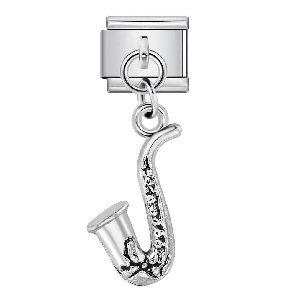 Musical Instrument Italian Charm Bracelet DIY Hook Charms