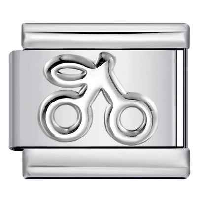 Gold Silver Stamped Pattern Stainless Steel Italian Charm Links