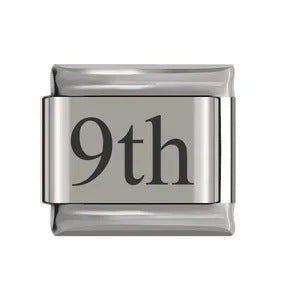 Laser Engraved Date Stainless Steel Italian Charm Links