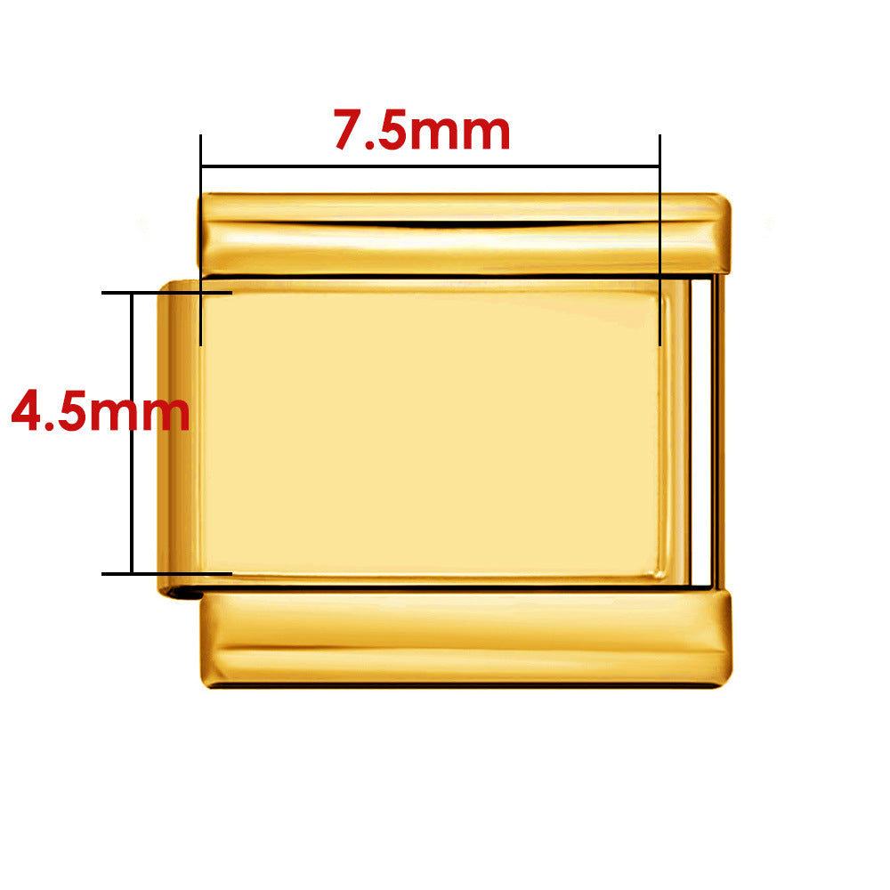 Photo multifunctional italian module bracelet square elastic patchwork stainless steel watch strap italian charm