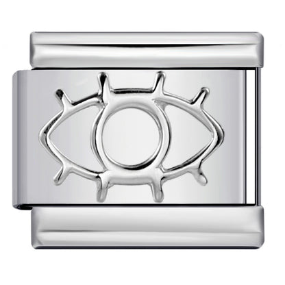 Star Eye Stamped Enamel Italian Charm Stainless Steel