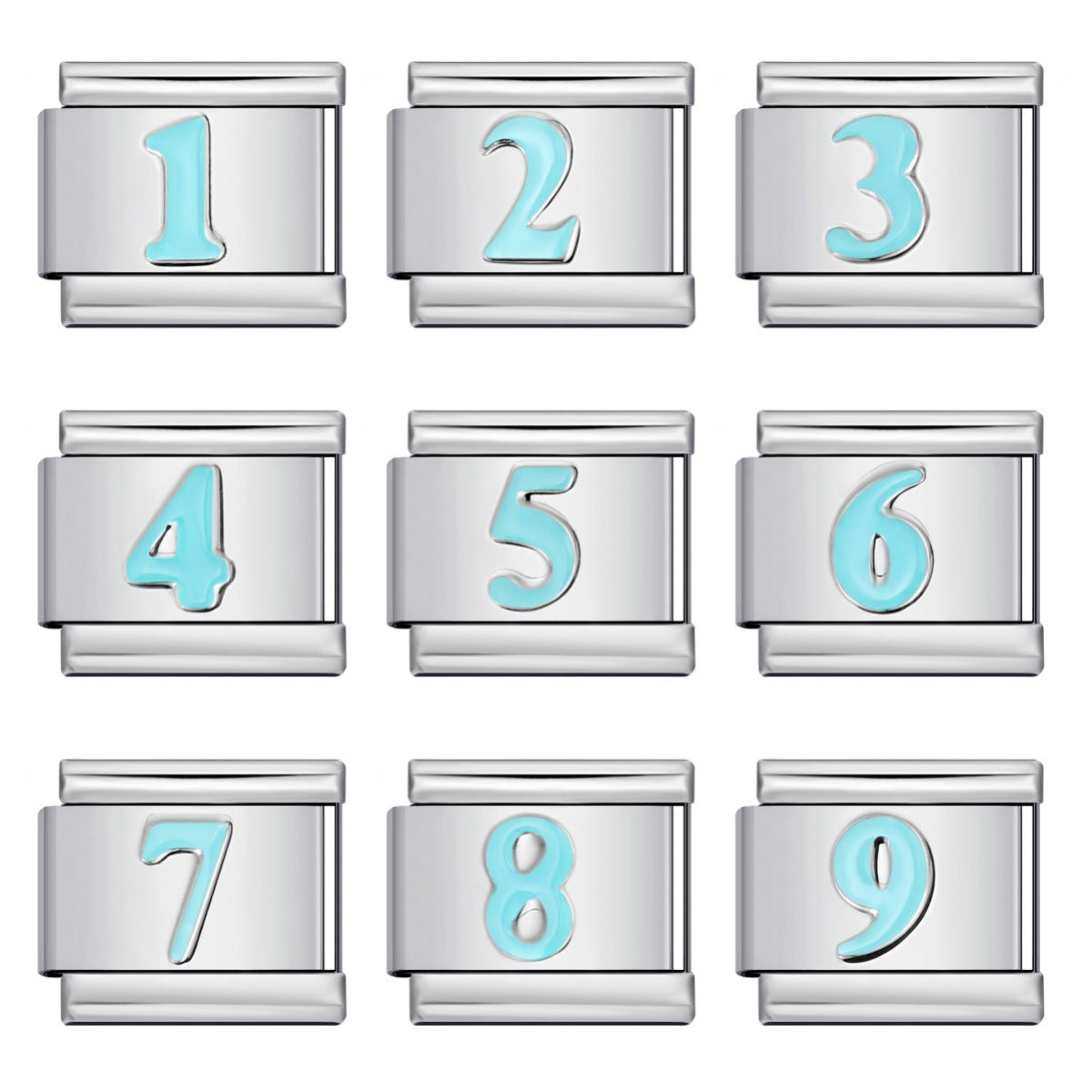 New concave colorful arabic numerals series italian module bracelet diy elastic accessories wholesale