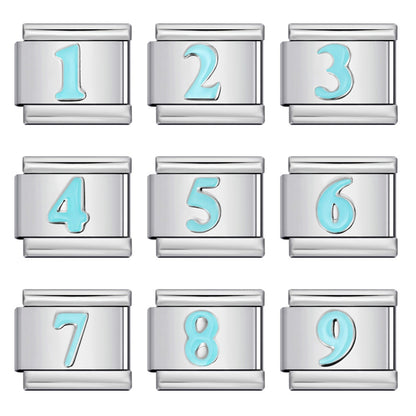 New concave colorful arabic numerals series italian module bracelet diy elastic accessories wholesale