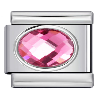 Oval colorful stone italian module bracelet birthstone stainless steel diy simple versatile bracelet accessories