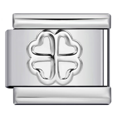 Gold Silver Stamped Pattern Stainless Steel Italian Charm Links