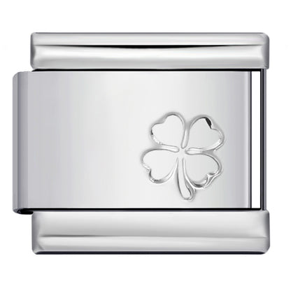 Concave Silver Stamped Stainless Steel Italian Charm Links