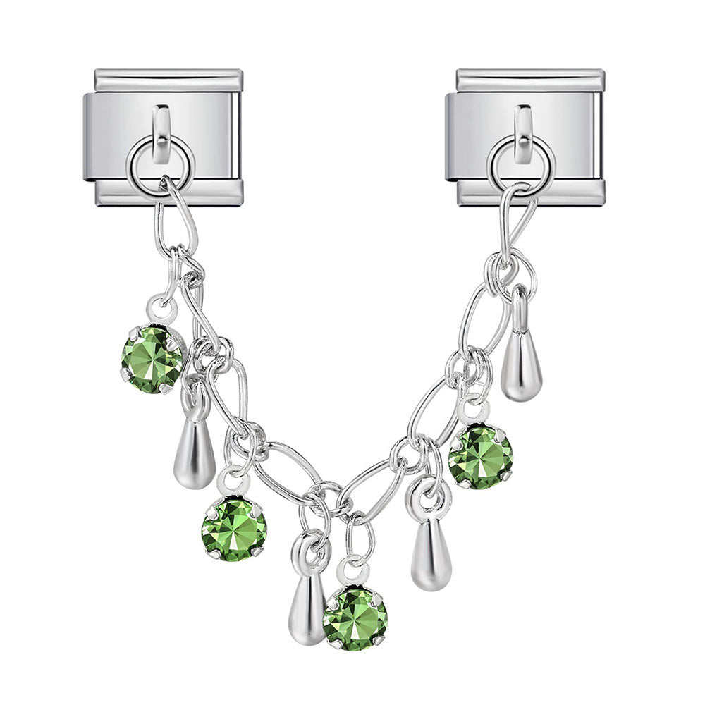 Butterfly and star pendant italian modular bracelet - stainless steel double hook diy stretch bracelet accessories