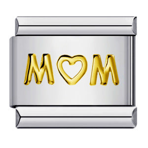 Gold Silver Stamped Pattern Stainless Steel Italian Charm Links