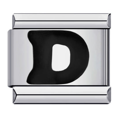 New arrival black english letter diy italian module bracelet italian charm bracelet