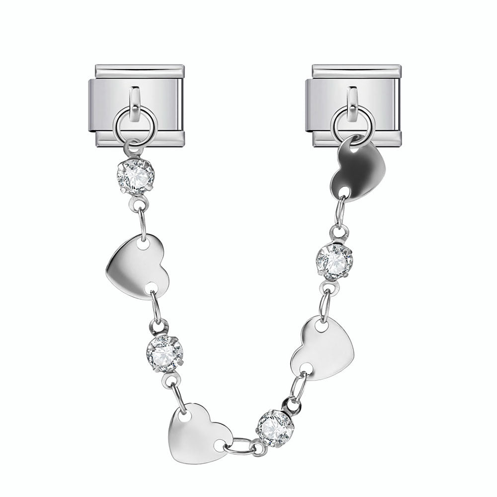 Double hook italian module five-pointed star pendant patchwork stainless steel watch strap chain italian charm
