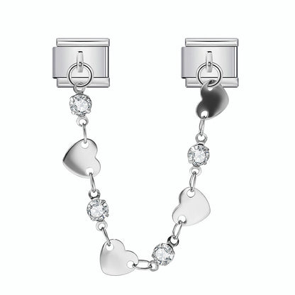 Double hook italian module five-pointed star pendant patchwork stainless steel watch strap chain italian charm