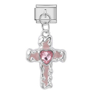 Cross pendant hook style italian modular bracelet diy elastic splicing stainless steel watch band chain accessories