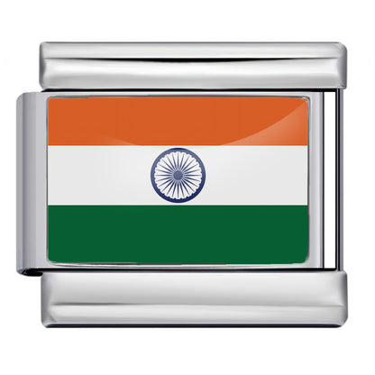 Hot-selling new world flag photo epoxy series stainless steel diy italian module bracelet accessories wholesale