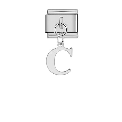 Silver minimalist letter Italian module bracelet, stainless steel handmade DIY hook elastic splicing bracelet accessories