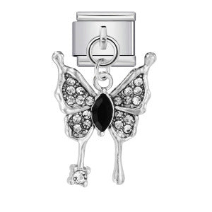Hook butterfly pendant italian modular bracelet stainless steel patchwork strap chain italian charm