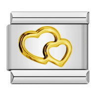 Gold Silver Stamped Pattern Stainless Steel Italian Charm Links