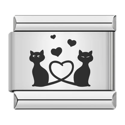 Laser Engraved Cat Paw Dog Stainless Steel Italian Charm Links