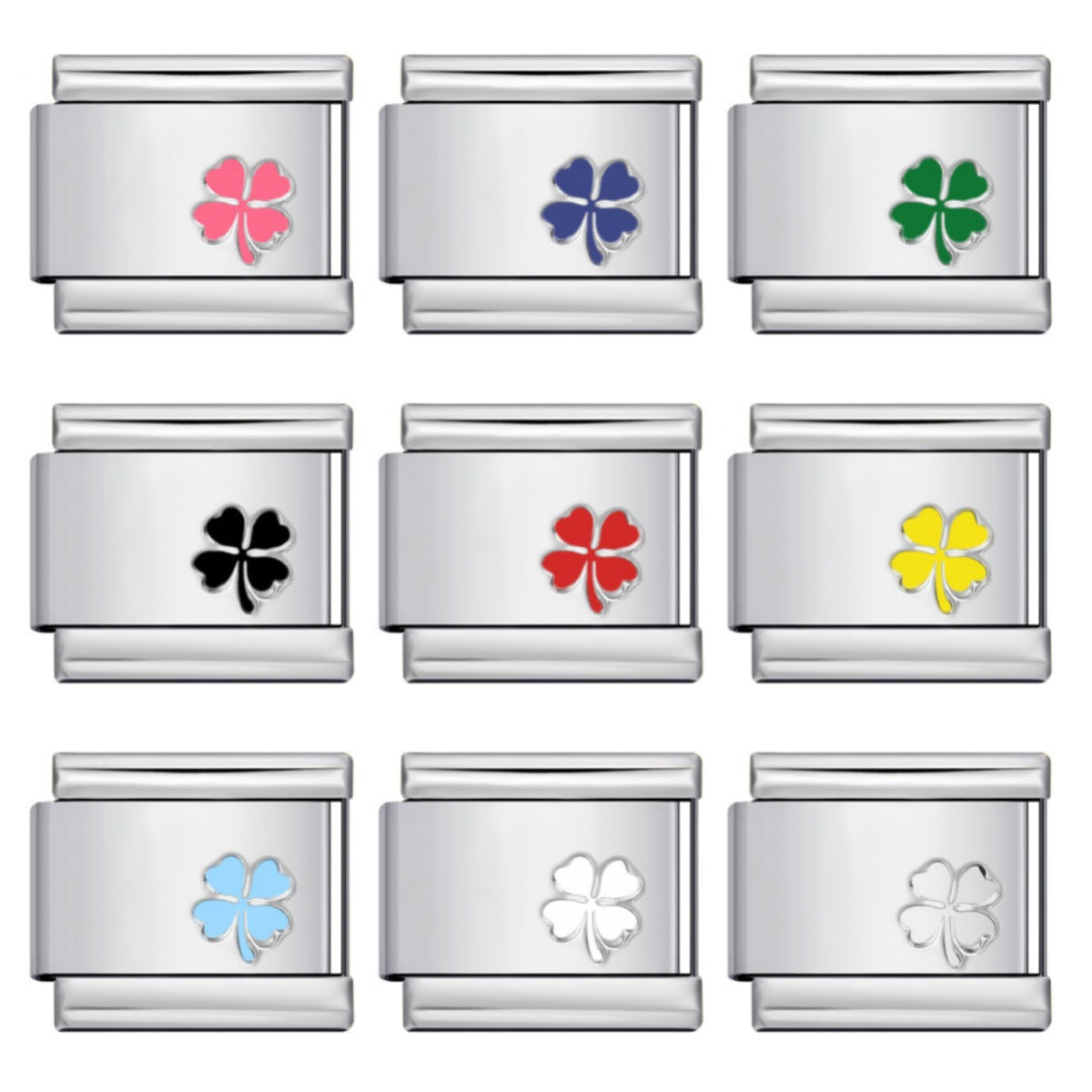 Color Enamel Stamped Stainless Steel Italian Charms