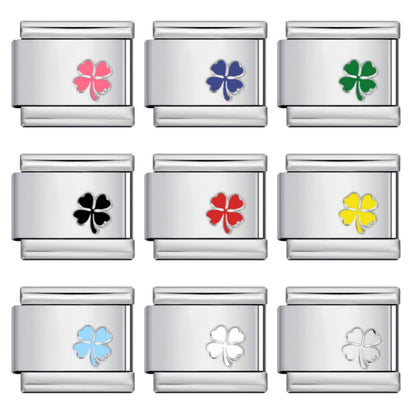 Color Enamel Stamped Stainless Steel Italian Charms